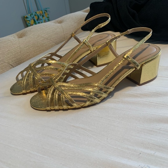 Giani Bernini Metallic Gold Heeled Sandals - Picture 1 of 7